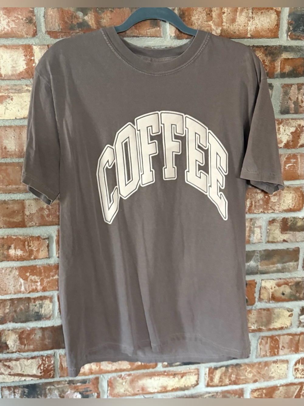 Comfort Colors Women's Short Sleeve Tee with COFFEE Graphic in Brown